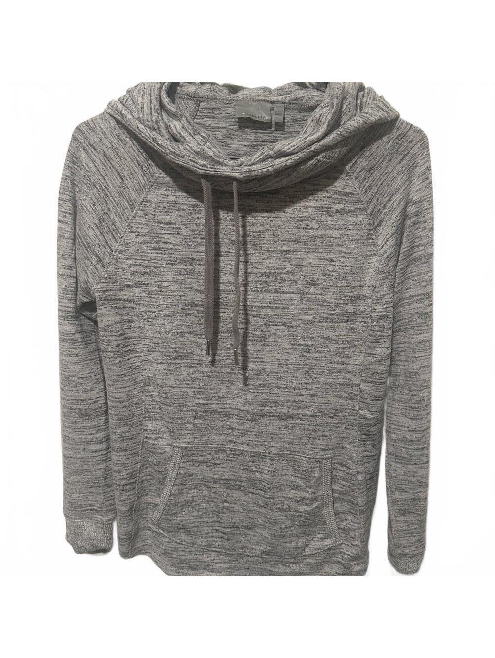 Athleta Marled Gray Hooded Sweatshirt